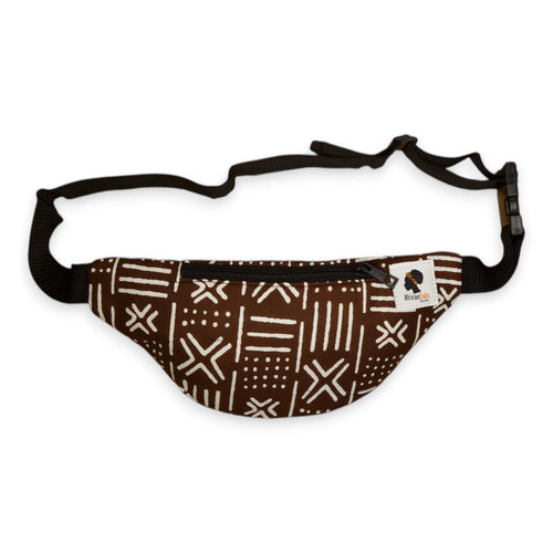 Bauchtasche mit afrikanischem Print Gürteltasche / Fanny pack / Hüfttasche / Bumbag - Braun X bogolan