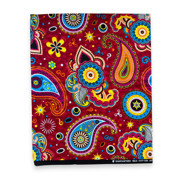 Fat Quarter African Wax Print Fabric - Red FTQ 8733 - Quilting & Patchwork (45 x 57 cm / 18 x 22 inch)