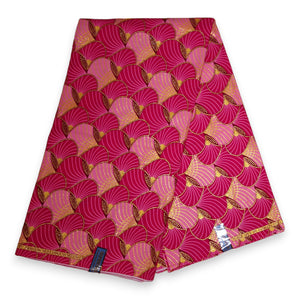 Afrikanischer Stoff - Exklusiv Verschönerte Glitzereffekte 100% Baumwolle - GL-4010 Rosa Gold