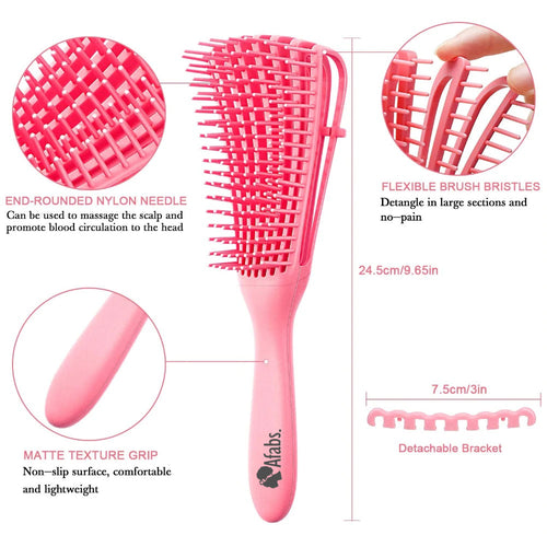 Afabs® Anti-Tangle Haarbürste | Entwirrungsbürste | Kamm für Locken | Rosa