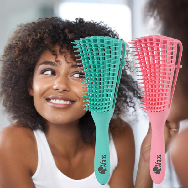 Afabs® Anti-Tangle Haarbürste | Entwirrungsbürste | Kamm für Locken | Grün