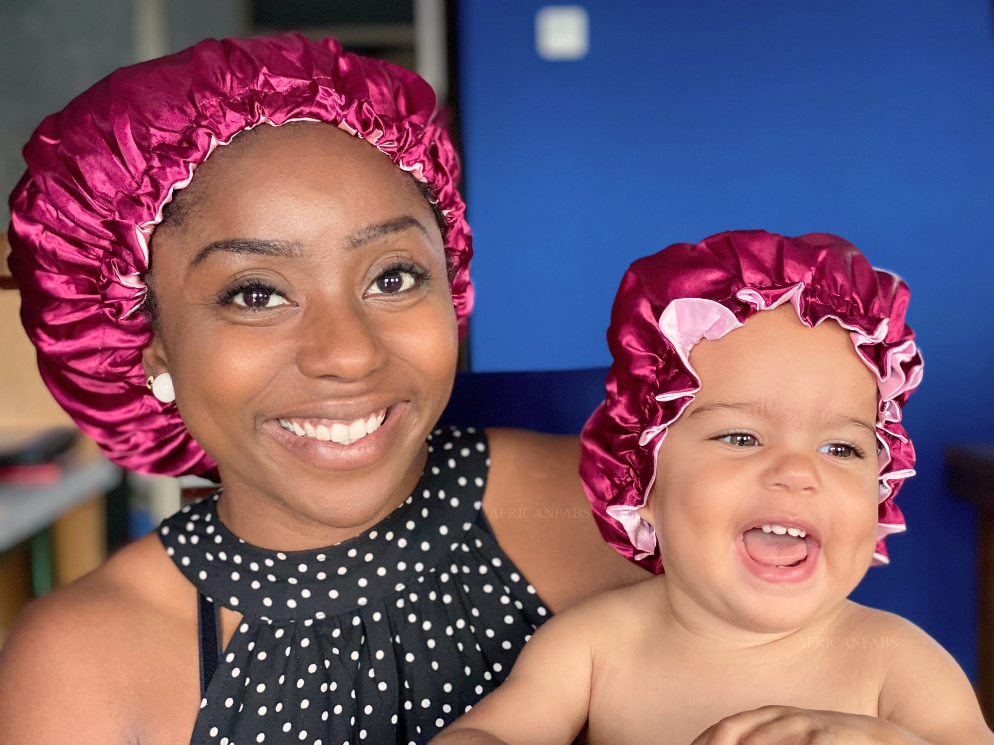 Rot Satin bonnet / Schlafhaube (Mutter + Tochter / Mommy & Me ) Kinder Hair Bonnet / Satin bonnet