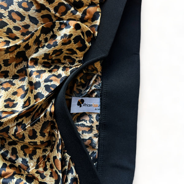 Leopard print Satin bonnet / Schlafhaube / Hair Bonnet / Nachtmütze zum Schlafen