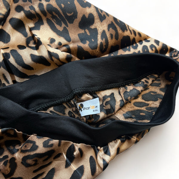 Satin Bonnet für Dreadlocks / Zöpfe / Rasta - Leopard print Dreadsock / Satin bonnet / Schlafhaube / Hair Bonnet