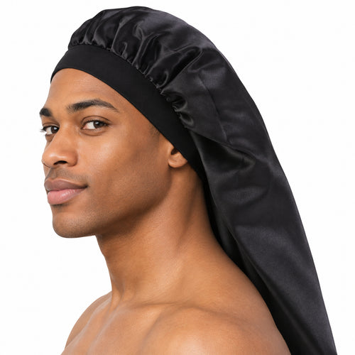 Satin Bonnet für Dreadlocks / Zöpfe / Rasta - Schwarz Dreadsock / Satin bonnet / Schlafhaube / Hair Bonnet