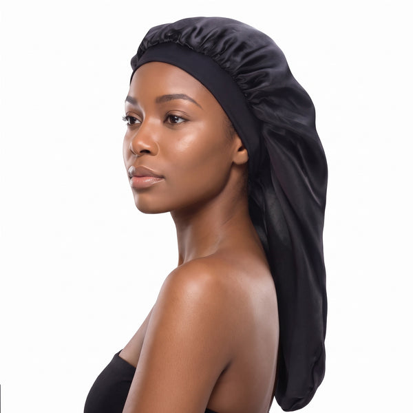 Satin Bonnet für Dreadlocks / Zöpfe / Rasta - Schwarz Dreadsock / Satin bonnet / Schlafhaube / Hair Bonnet