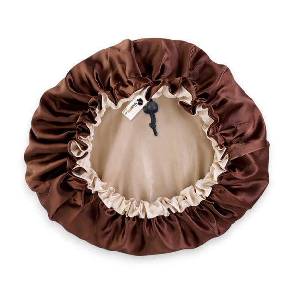 Schokoladenbraun Satin bonnet / Schlafhaube / Hair Bonnet / Nachtmütze zum Schlafen