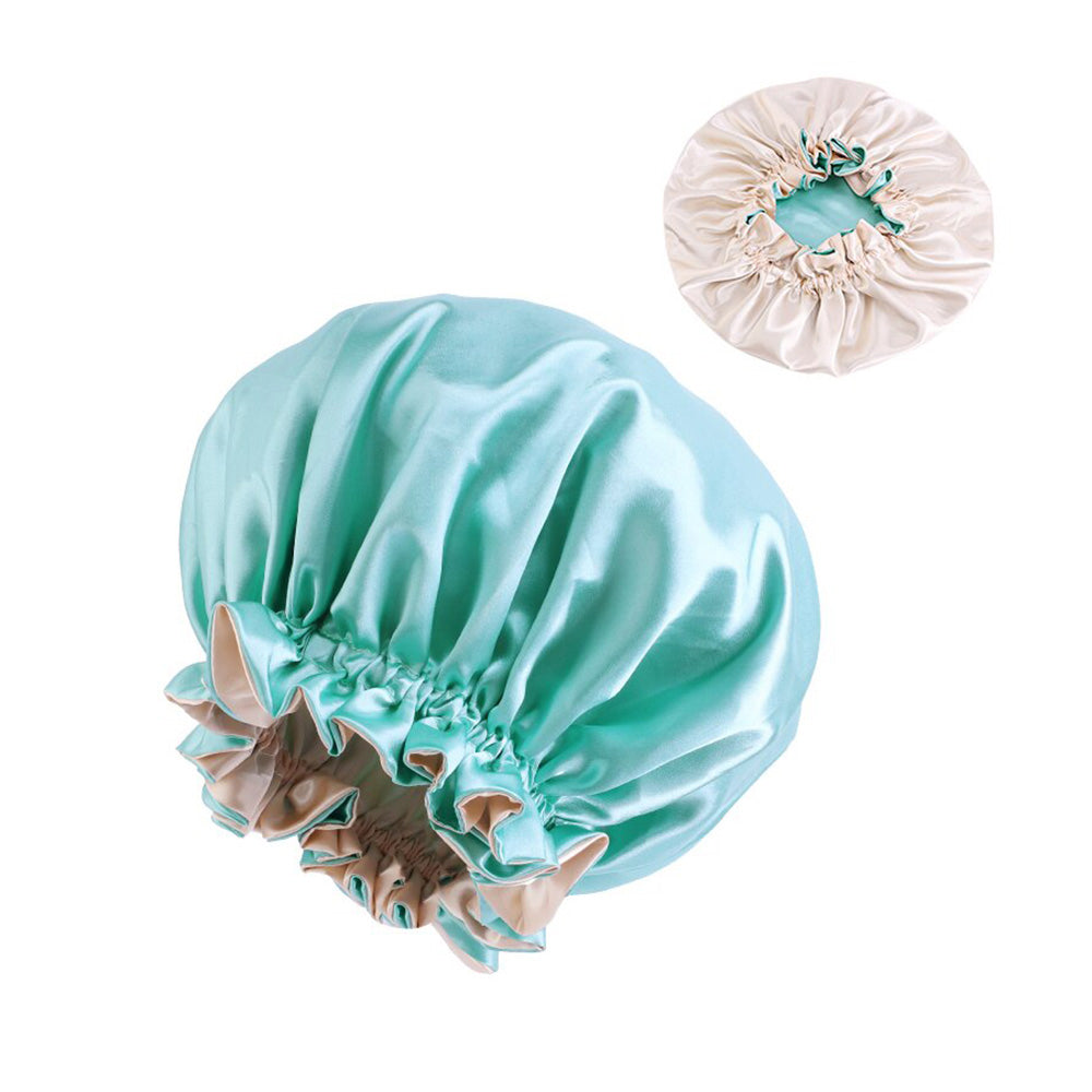 Turquoise Satin bonnet / Schlafhaube mit Krempe / Umkehrbares Hair Bonnet / Satin bonnet / Nachtmütze zum Schlafen