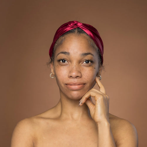 Rot Satin-Haarband mit Twist - Stirnband / Kopfband für Erwachsene