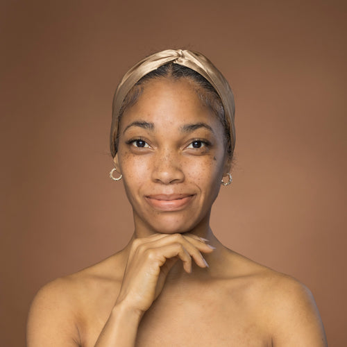 Khaki Satin-Haarband mit Twist - Stirnband / Kopfband für Erwachsene