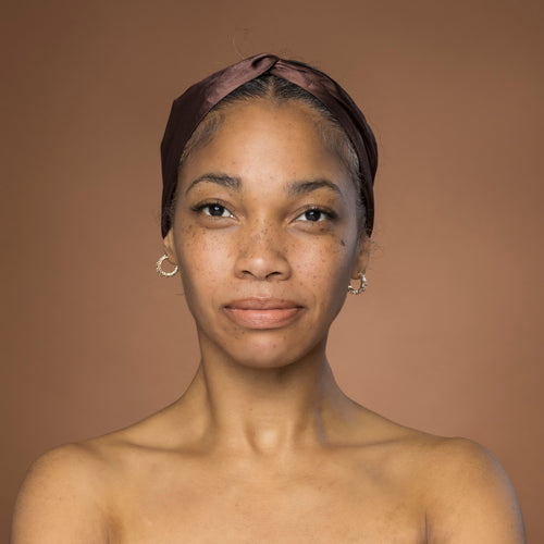 Braun Satin-Haarband mit Twist - Stirnband / Kopfband für Erwachsene