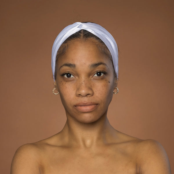 Weiß Satin-Haarband mit Twist - Stirnband / Kopfband für Erwachsene