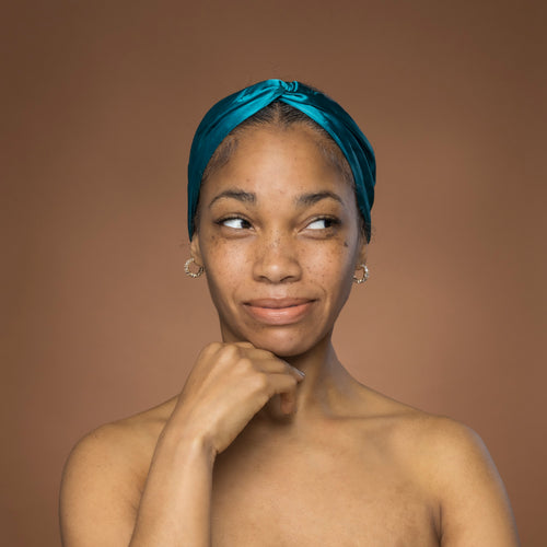 Petrol Satin-Haarband mit Twist - Stirnband / Kopfband für Erwachsene