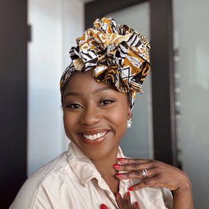 Afrikanisches Kopftuch / headwrap - Sand Bogolan Mosaik