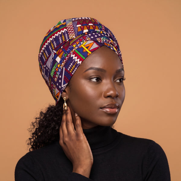 African headwrap - Multicolor Earth Heritage