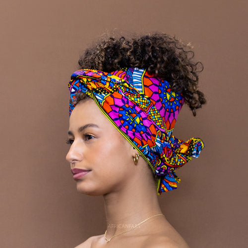 Afrikanisches Kopftuch / headwrap - Multicolor disks 