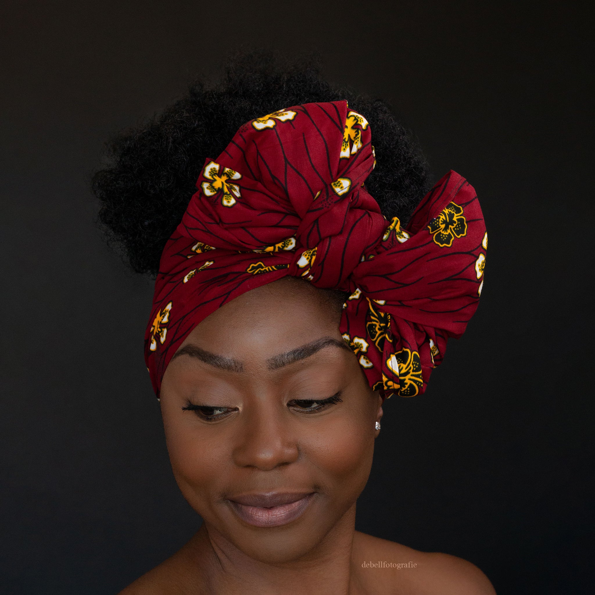 Afrikanisches Kopftuch / headwrap - Rot flowers