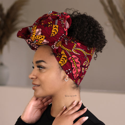Afrikanisches Kopftuch / headwrap - Rot Floral life