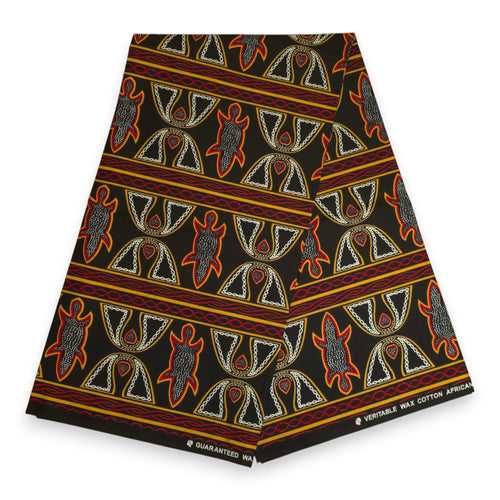 Afrikanisches Kopftuch / headwrap - Schwarz Rot Toghu Cameroon