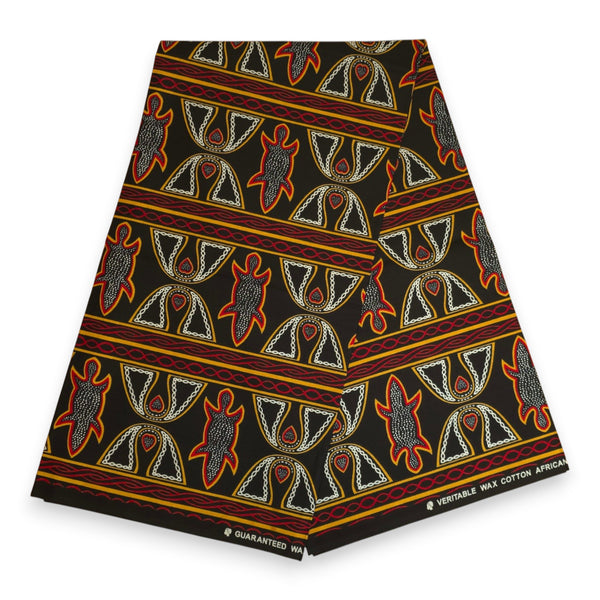 Afrikanisches Kopftuch / headwrap - Schwarz Rot Toghu Cameroon
