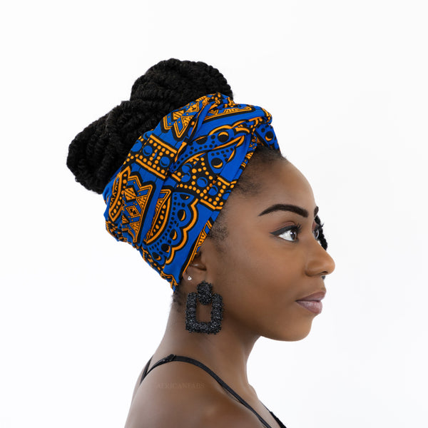 Afrikanisches Kopftuch / headwrap - Ancient Blau