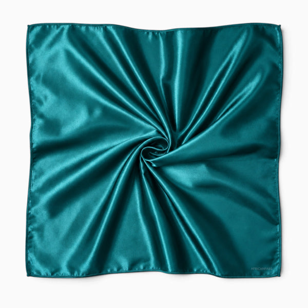 Petrol quadratisches Satin-Tuch / Bandana / Kopftuch 90 x 90 cm
