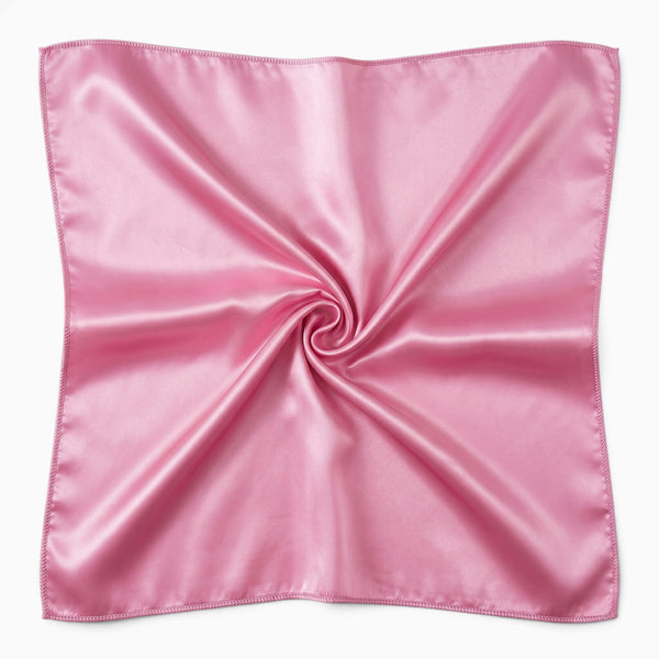Rosa quadratisches Satin-Tuch / Bandana / Kopftuch 90 x 90 cm