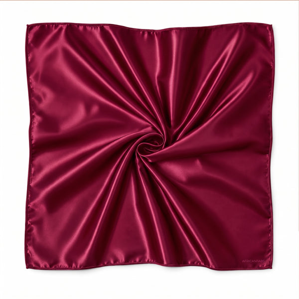 Rot quadratisches Satin-Tuch / Bandana / Kopftuch 90 x 90 cm