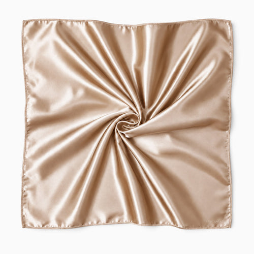 Gold quadratisches Satin-Tuch / Bandana / Kopftuch 90 x 90 cm