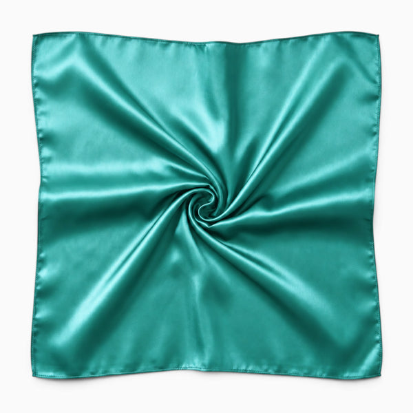 Türkis quadratisches Satin-Tuch / Bandana / Kopftuch 90 x 90 cm