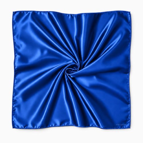 Blau quadratisches Satin-Tuch / Bandana / Kopftuch 90 x 90 cm