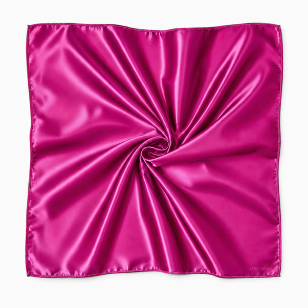 Rosa Fuchsia quadratisches Satin-Tuch / Bandana / Kopftuch 90 x 90 cm