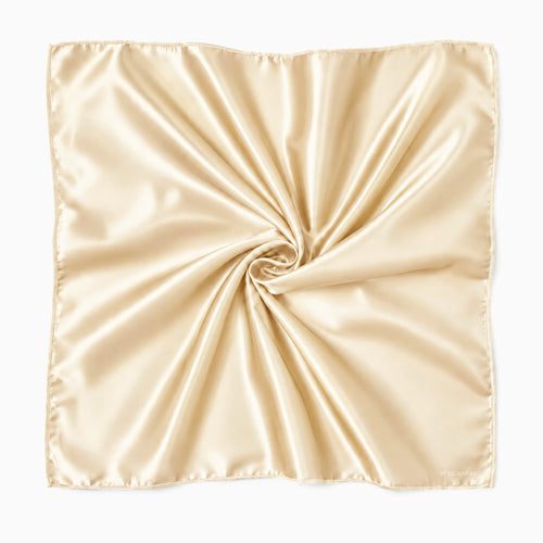 Beige Ivory quadratisches Satin-Tuch / Bandana / Kopftuch 90 x 90 cm