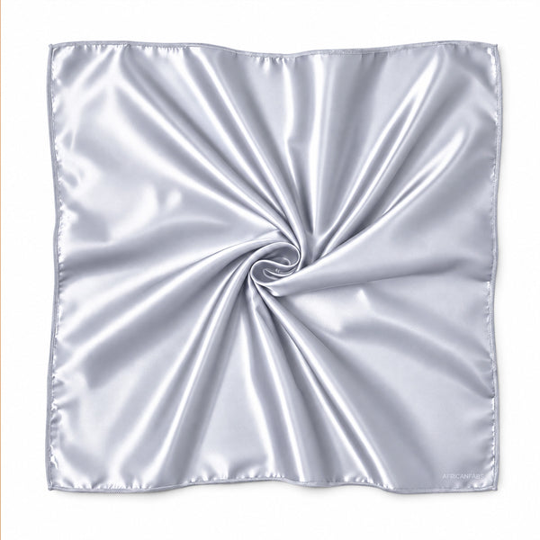 Silber quadratisches Satin-Tuch / Bandana / Kopftuch 90 x 90 cm