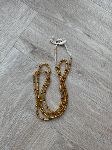 (Wichtig: bitte lesen) Waist Beads / Afrikanische Taillenkette - Gold (Traditionelle nicht elastische Schnur) 