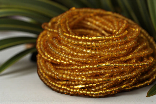 Waist Beads / Afrikanische Taillenkette - IDEMUDIA - Gold (elastisch)