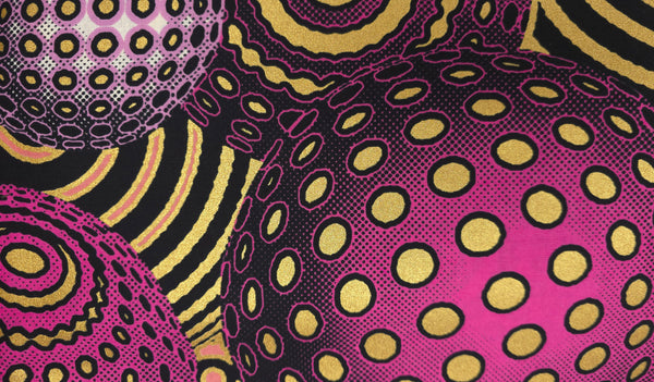 Haarband / Stirnband / Kopfband für Kinder in Afrikanischer Print - Rosa Gold Cosmic Orb