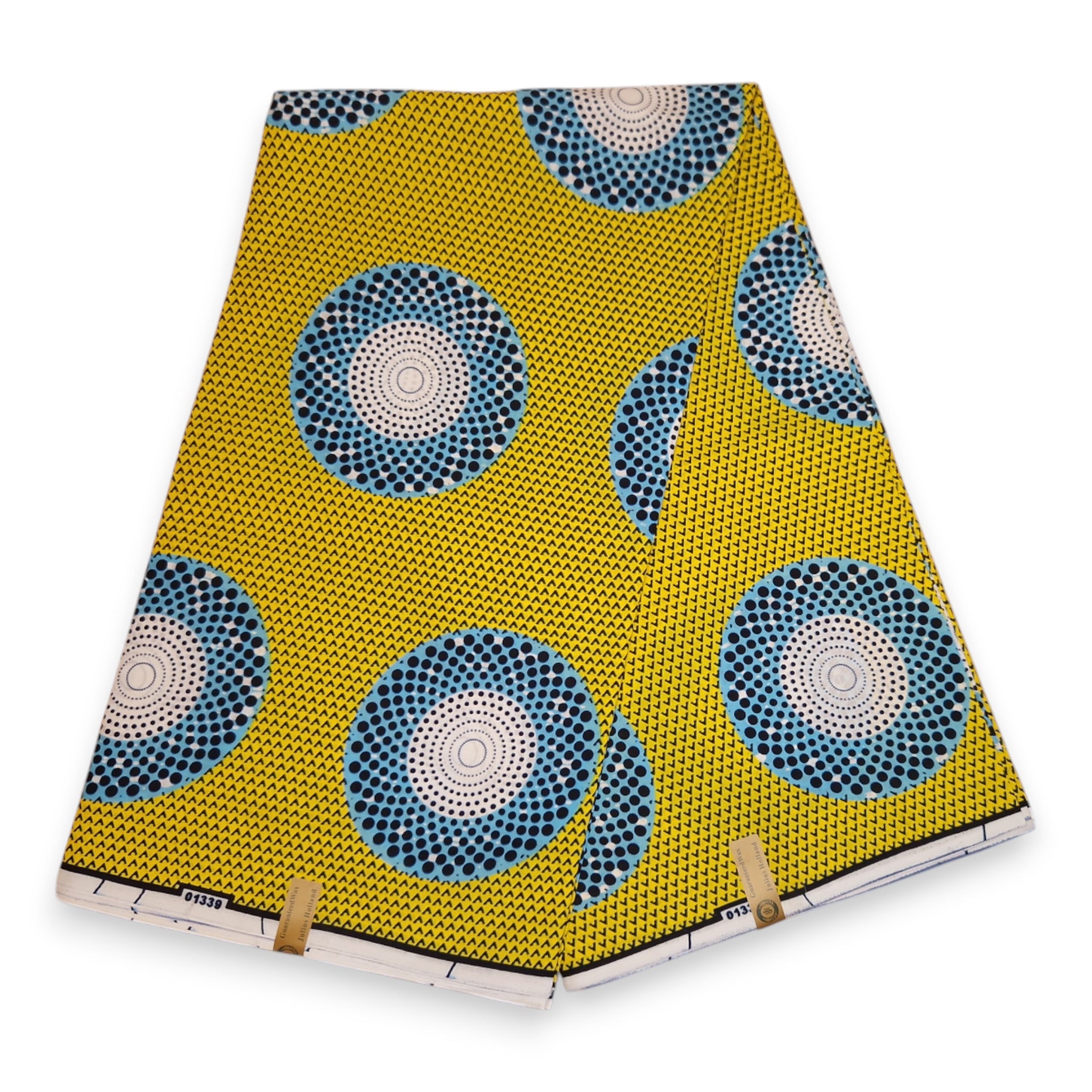 Afrikanischer Stoff - Gelb Circles - 100% Baumwolle