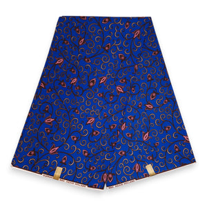 Afrikanischer Stoff - Blau Branches - 100% Baumwolle