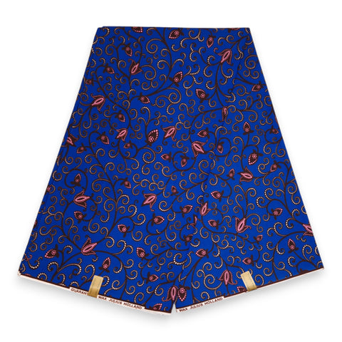 Afrikanischer Stoff - Blau Branches - 100% Baumwolle