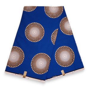 Afrikanischer Stoff - Blau Circles - 100% Baumwolle