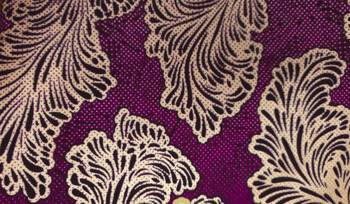 Afrikanischer Stoff - Lila Gold Floral Whisper - Spezialeffekt Brillant Platinum Edition