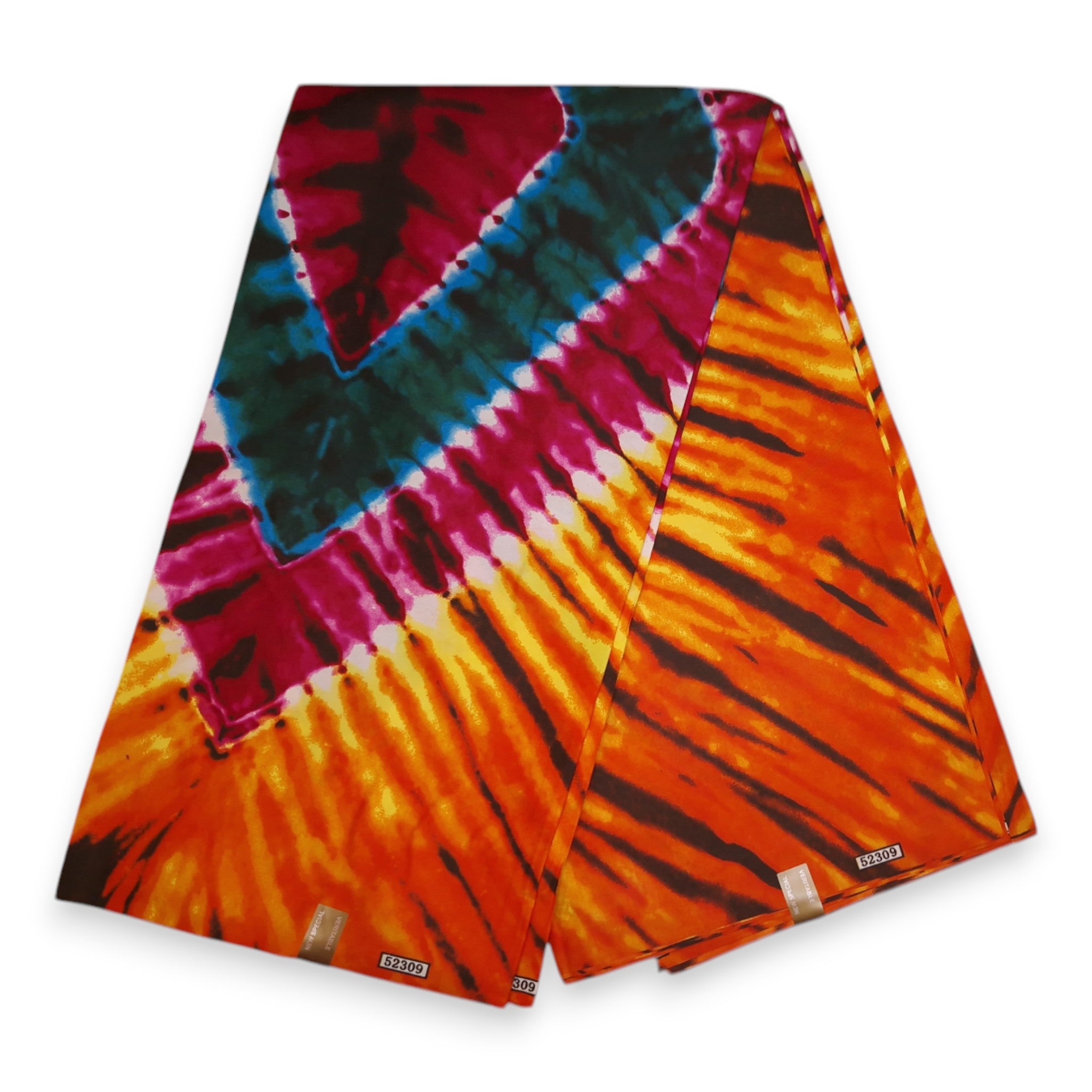 Afrikanischer Stoff - Orange Tie Dye - Polycotton