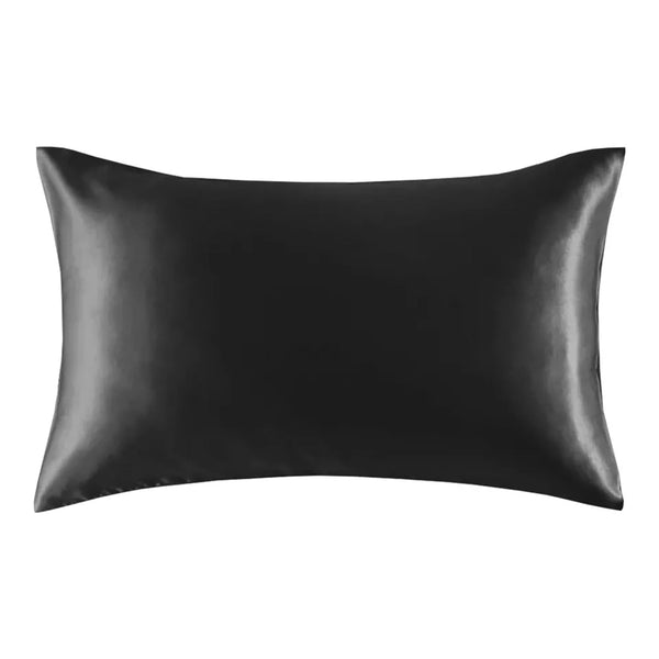 2 STÜCKS - Satin-Kissenbezug schwarz 60 x 70 cm Standard-Kissengröße - Silky satin pillowcase