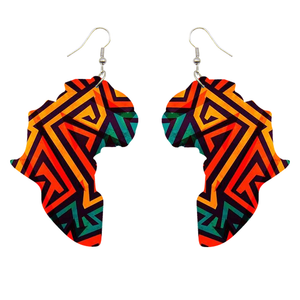 Afrikanische Print Ohrringe in Multicolor Afrikanischer Kontinent