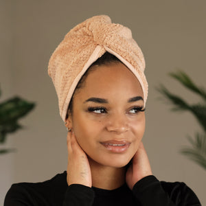 Microfiber Hair Towel - Mikrofaser-Haartuch / Kopfhandtuch für glattes und lockiges Haar - Misty Rosa