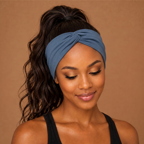 Flexible Metal Wire Headband - Blue Bamboo Fine ribbon
