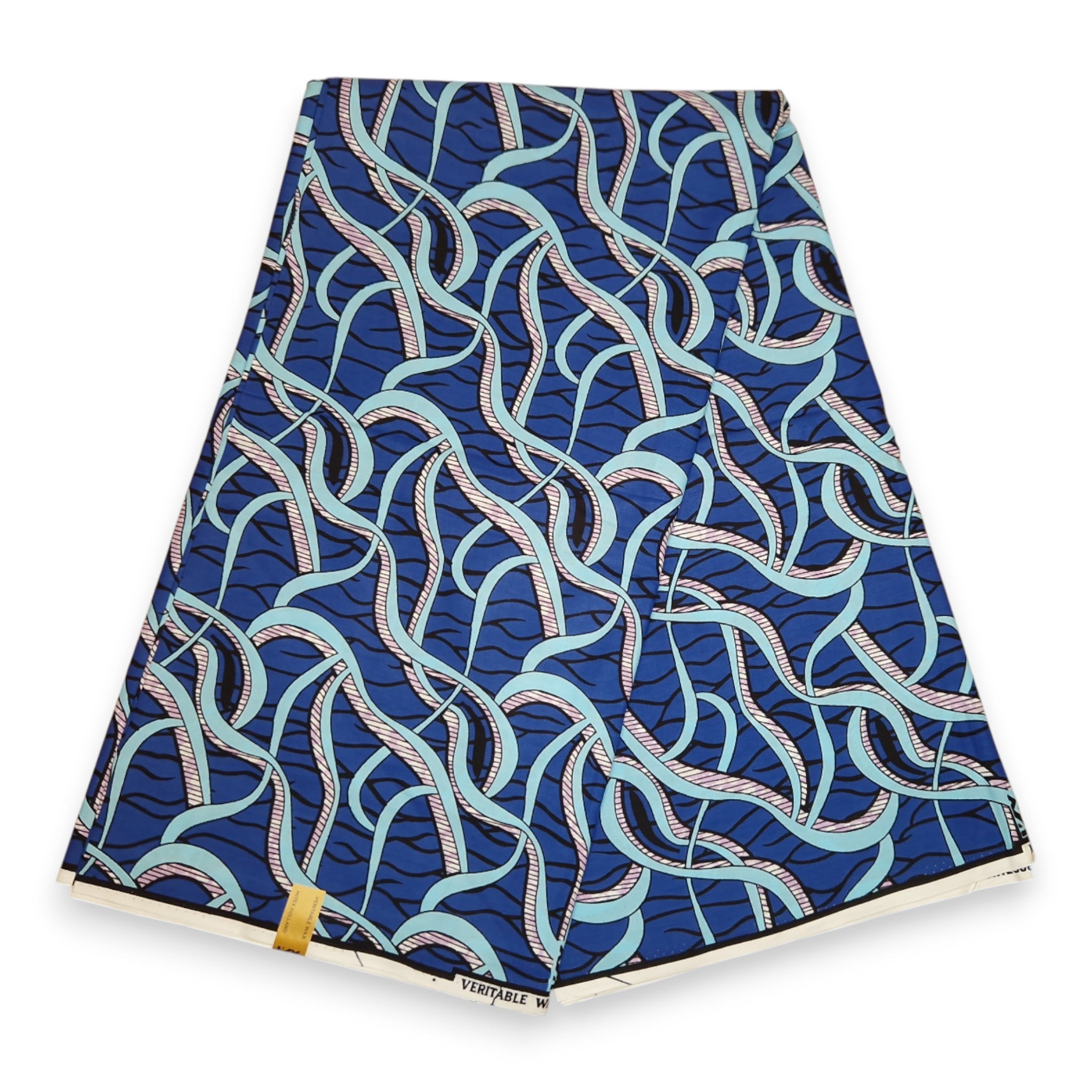 Afrikanischer Stoff - Blau Strings - 100% Baumwolle