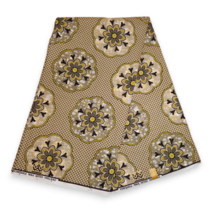 Afrikanischer Stoff - Beige Shapes - 100% Baumwolle