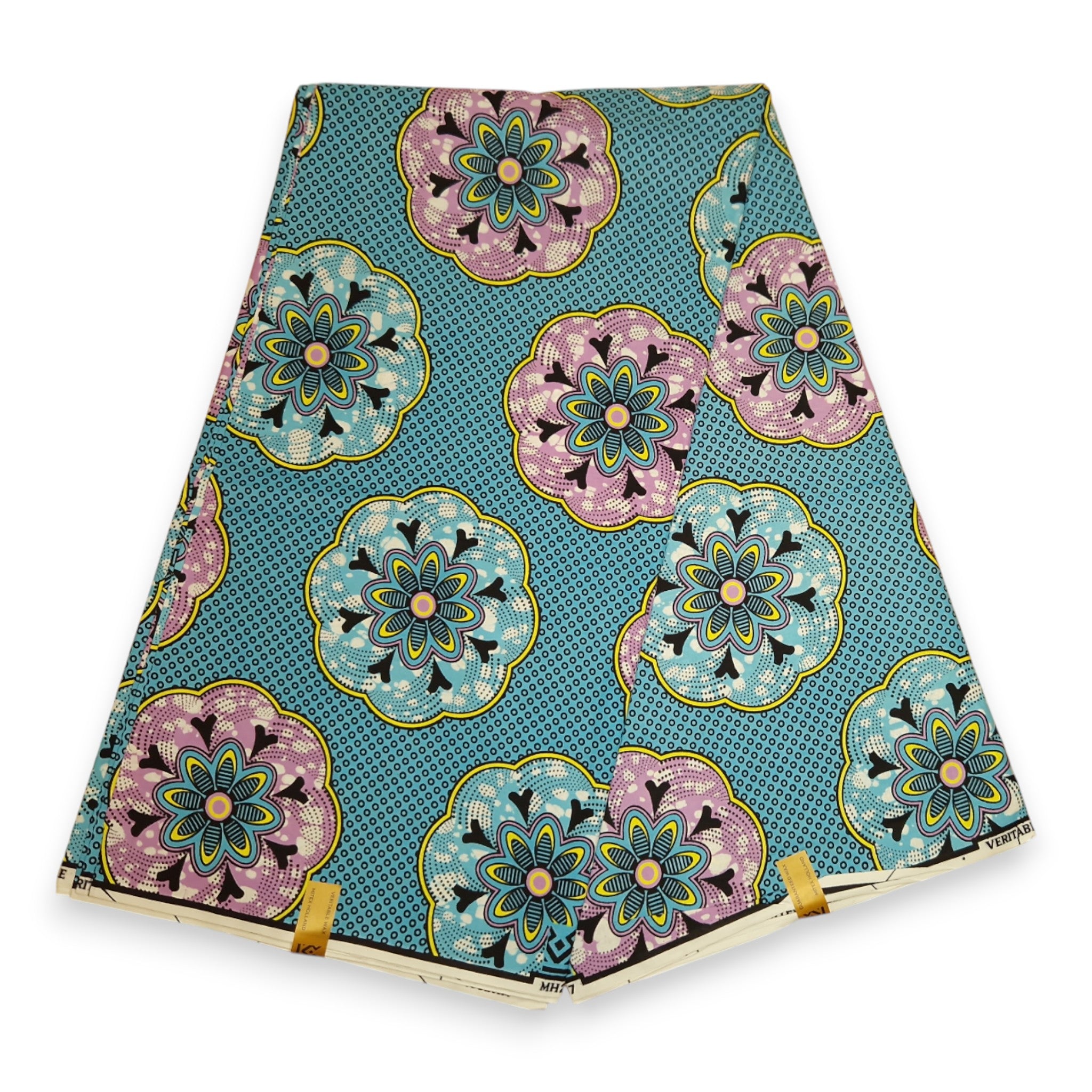 Afrikanischer Stoff - Blau Shapes - 100% Baumwolle